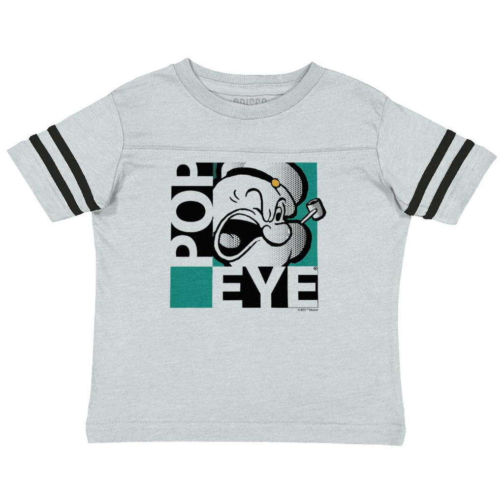 Popeye Pop Art Toddler Football Jersey Tee-Direct To Garment Print-Brisco Baby