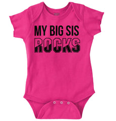 My Big Sis Rocks Romper Bodysuit-Direct To Garment Print-Brisco Baby