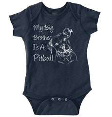 Brother is a Pitbull Romper Bodysuit-Direct To Garment Print-Brisco Baby