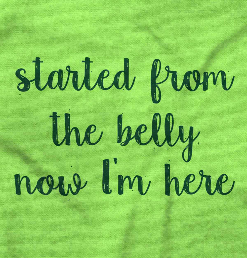 Started From The Belly Romper Bodysuit-Direct To Garment Print-Brisco Baby