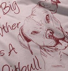 Brother is a Pitbull Baby Ruffled Trim Romper-Direct To Garment Print-Brisco Baby