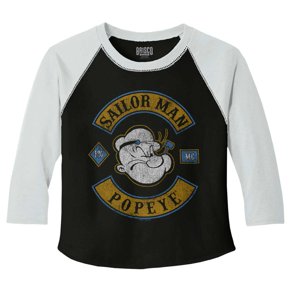 Popeye The Sailor Man Toddler Baseball-Direct To Garment Print-Brisco Baby