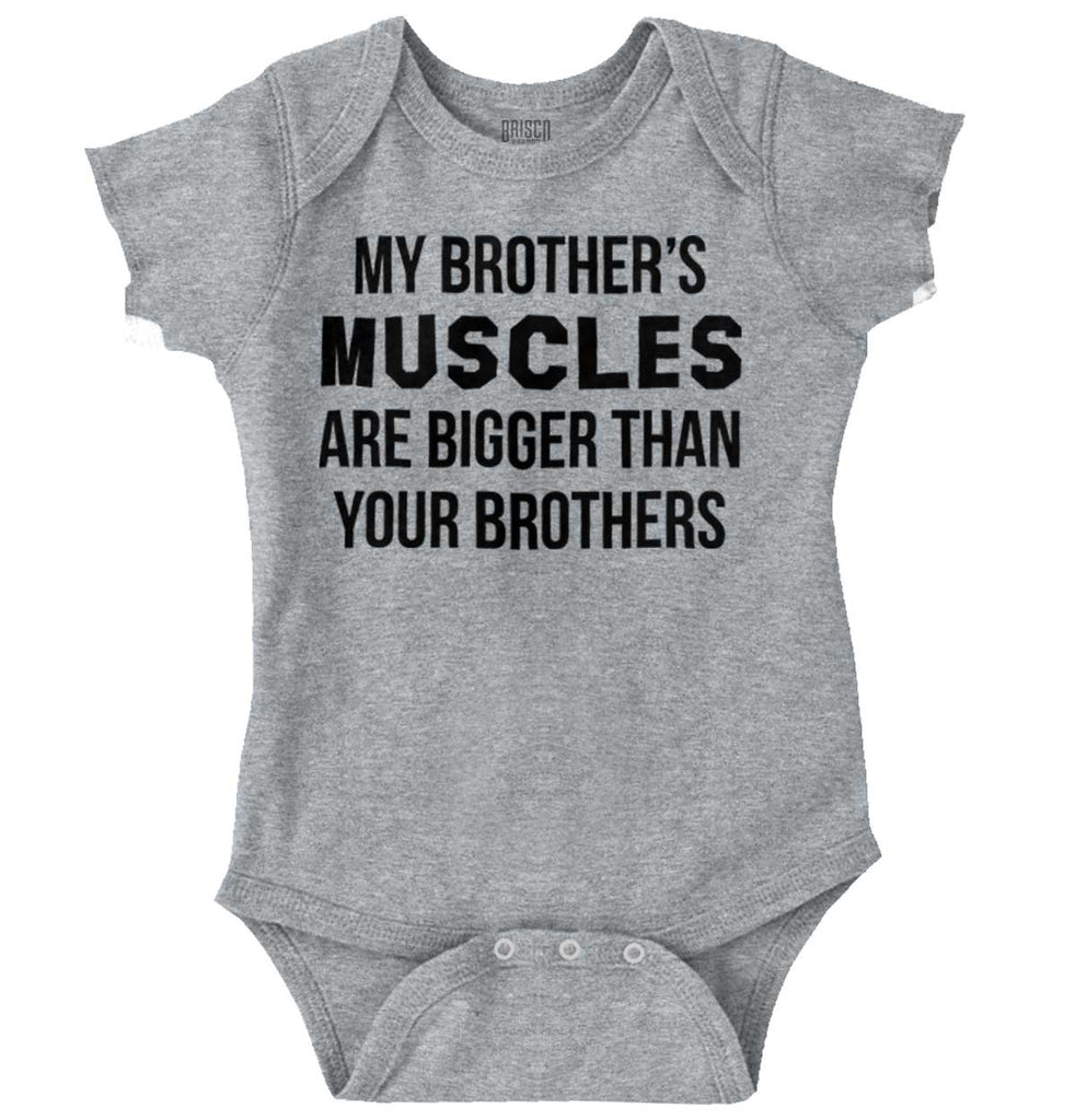 My Brother's Muscles Romper Bodysuit-Direct To Garment Print-Brisco Baby