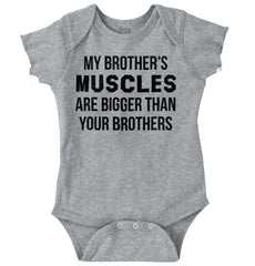 My Brother's Muscles Romper Bodysuit-Direct To Garment Print-Brisco Baby