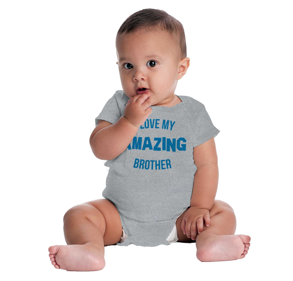I Love My Amazing Brother Romper Bodysuit-Direct To Garment Print-Brisco Baby