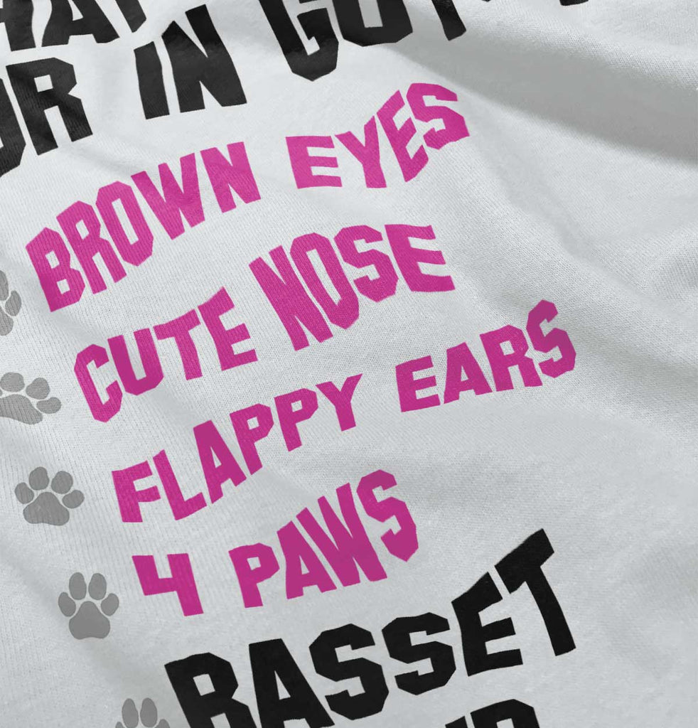 Basset Hound List Romper Bodysuit-Direct To Garment Print-Brisco Baby