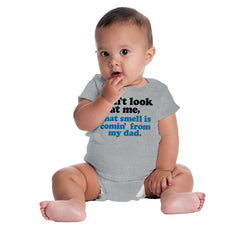 Smell From Dad Romper Bodysuit-Direct To Garment Print-Brisco Baby
