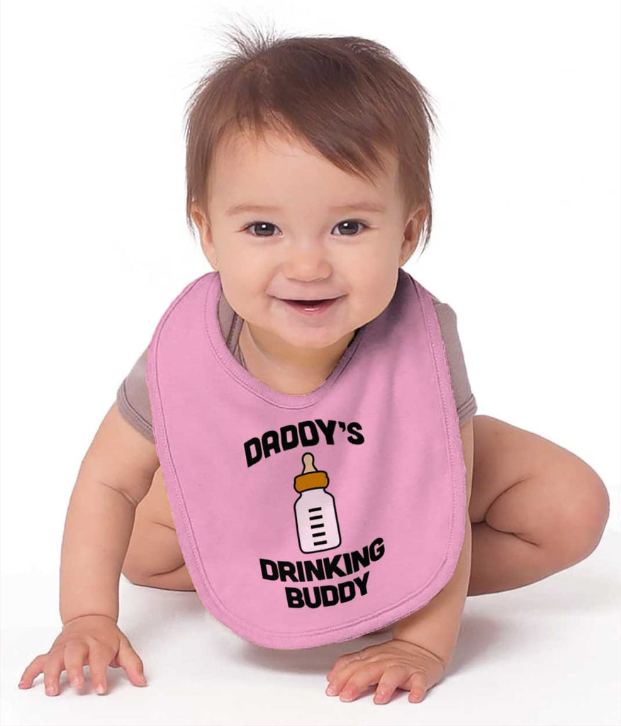 Dad Drinking Buddy Infant Baby Bib-Direct To Garment Print-Brisco Baby
