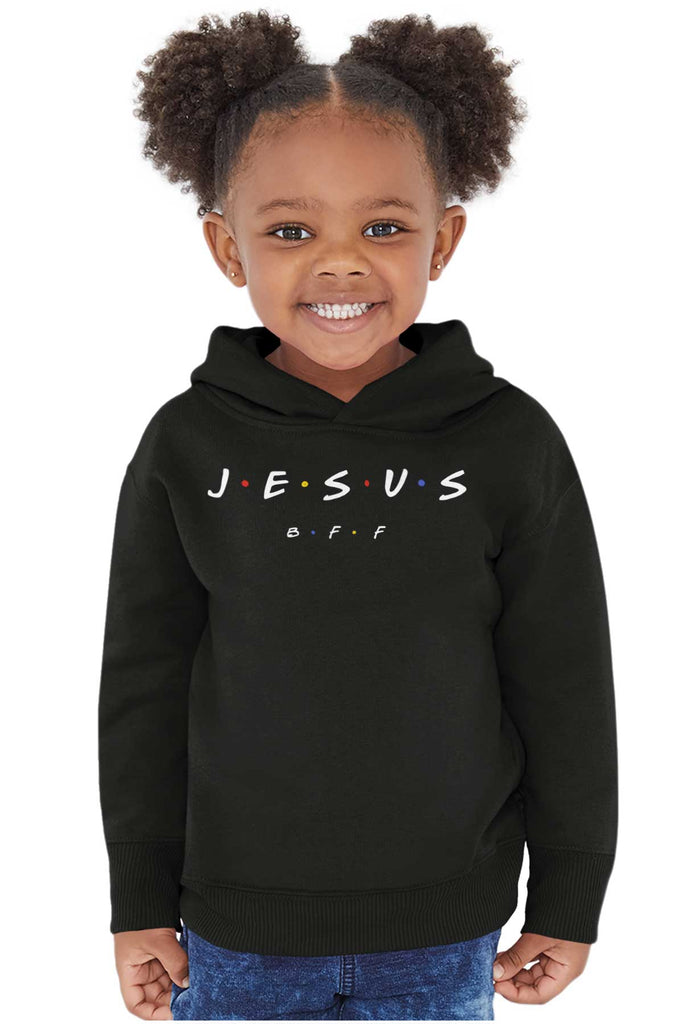 Jesus Christ BFF Toddler Pullover Hoodie-Direct To Garment Print-Brisco Baby