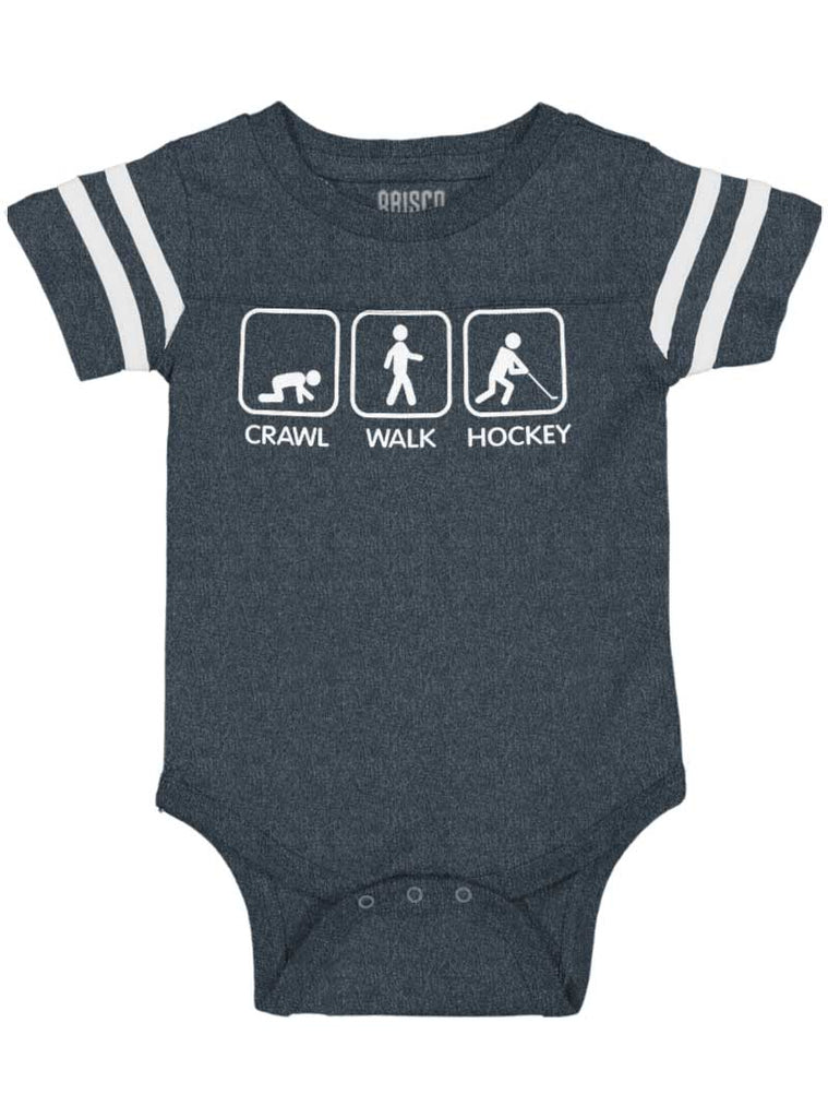 Crawl Walk Hockey Football Romper Bodysuit-Direct To Garment Print-Brisco Baby