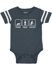 Crawl Walk Hockey Football Romper Bodysuit-Direct To Garment Print-Brisco Baby