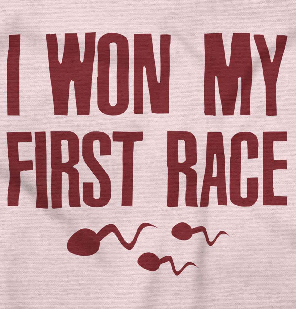 Won The Race Baby Ruffled Trim Romper-Direct To Garment Print-Brisco Baby