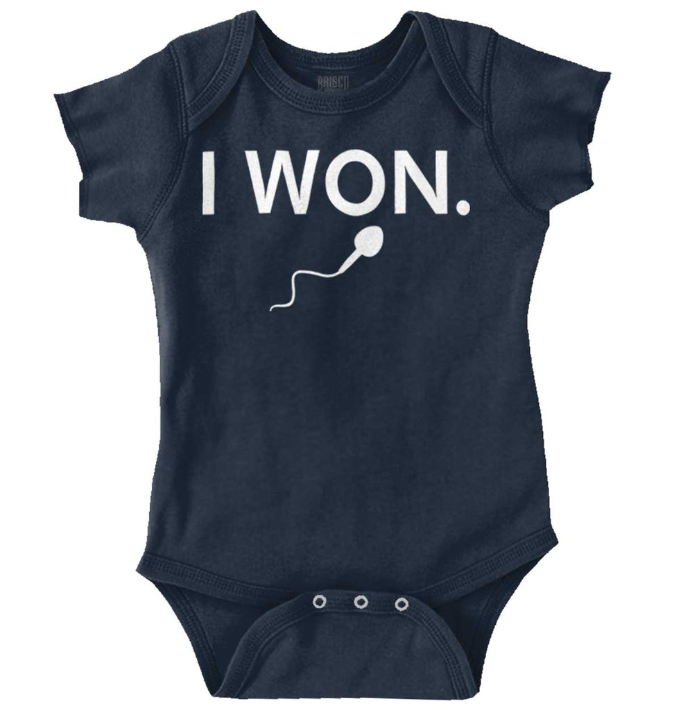 Won The Race Romper Bodysuit-Direct To Garment Print-Brisco Baby