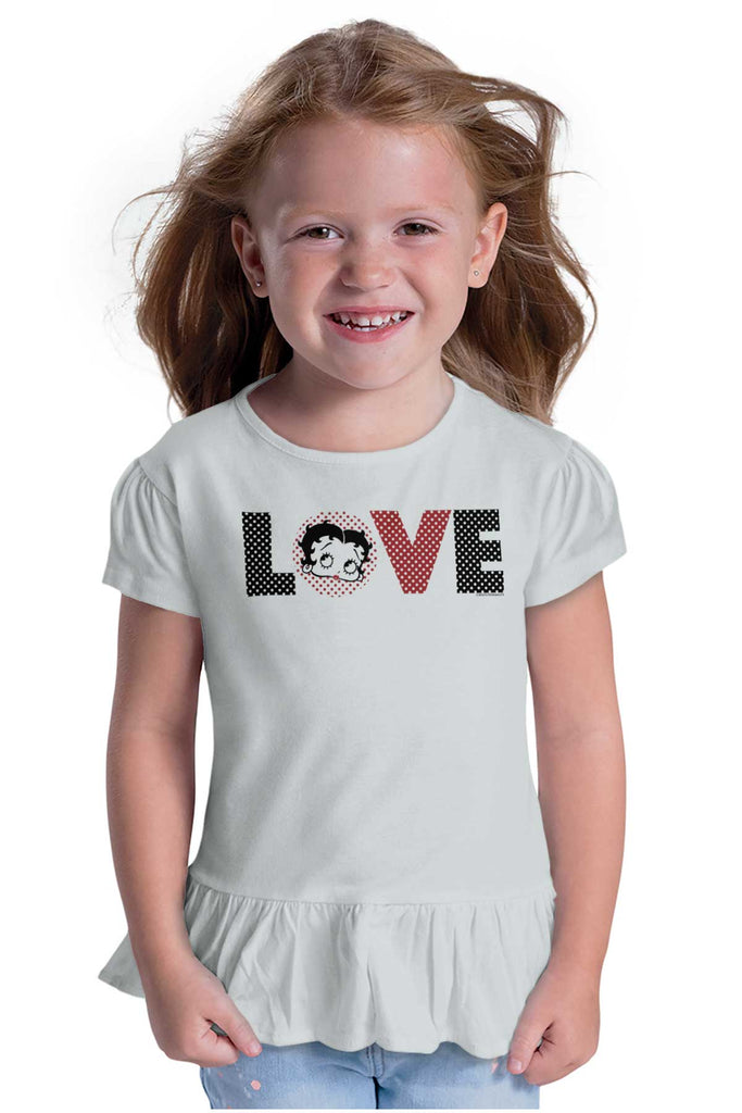 Pop Art Betty Toddler Ruffle Bottom Tee-Direct To Garment Print-Brisco Baby