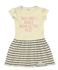 Mom Is Best Baby Striped Skirt Dress-Direct To Garment Print-Brisco Baby