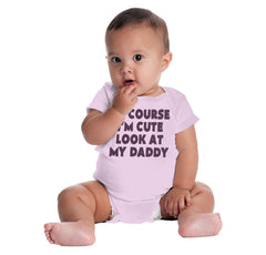 I'm Cute Romper Bodysuit-Direct To Garment Print-Brisco Baby