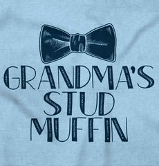 Grandma's Stud Muffin Infant Baby Bib-Direct To Garment Print-Brisco Baby