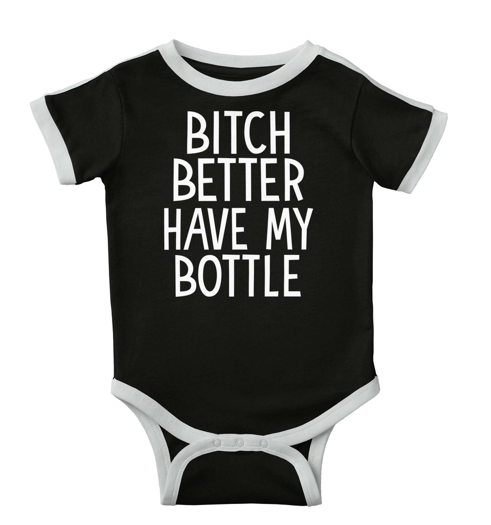 My Bottle Ringer Romper Bodysuit-Direct To Garment Print-Brisco Baby