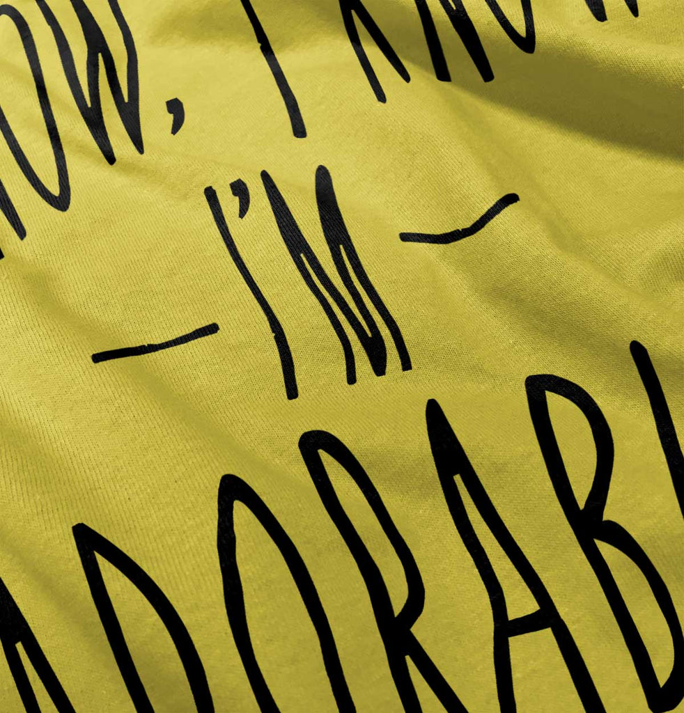 I Know I'm Adorable Romper Bodysuit-Direct To Garment Print-Brisco Baby