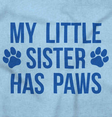 My Little Sister Has Paws Infant Baby Bib-Direct To Garment Print-Brisco Baby