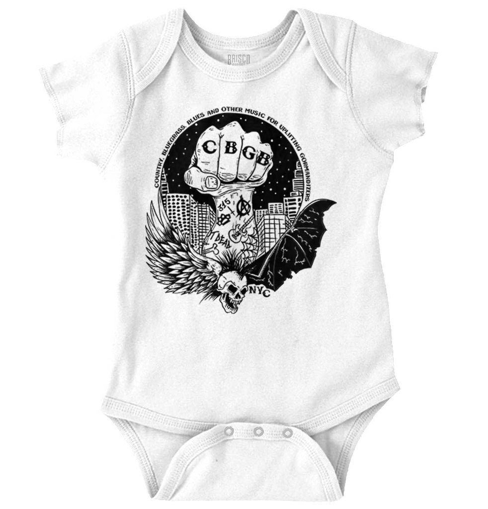 Bat CBGB Romper Bodysuit-Direct To Garment Print-Brisco Baby