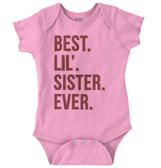 Best Lil Sister Ever Romper Bodysuit-Direct To Garment Print-Brisco Baby