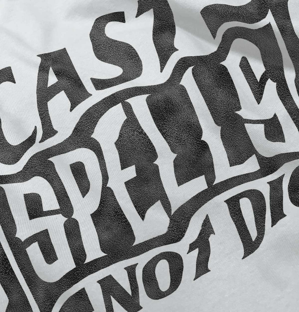 Cast Spells Not Dice Dungeons Toddler Ruffle Bottom Tee-Direct To Garment Print-Brisco Baby