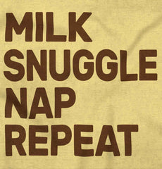 Milk Snuggle Nap Infant Toddler T Shirt-Direct To Garment Print-Brisco Baby