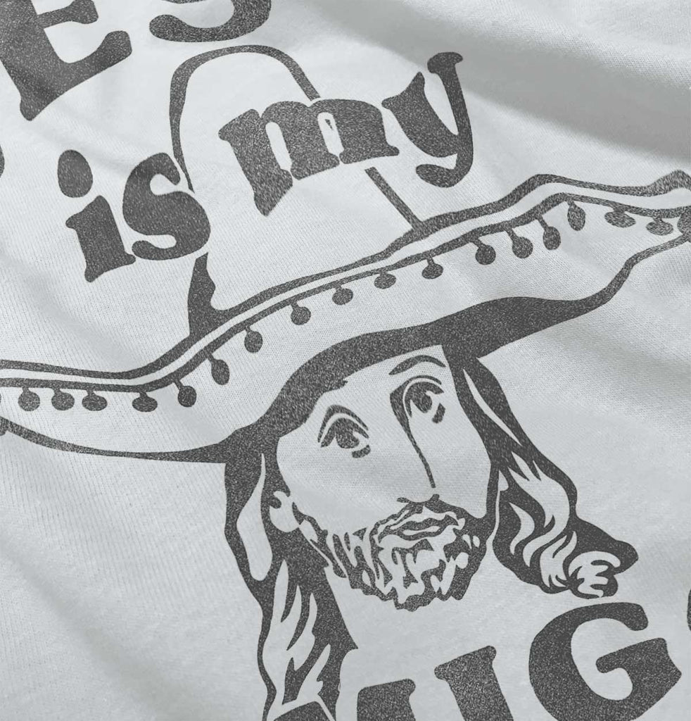 Amigo Jesus Trimmed White Snap Bib-Direct To Garment Print-Brisco Baby