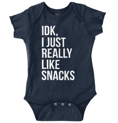 Really Like Snacks Romper Bodysuit-Direct To Garment Print-Brisco Baby