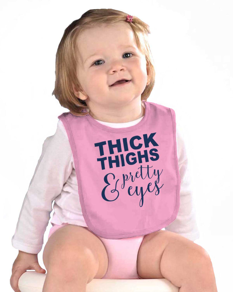 Thick Thighs Infant Baby Bib-Direct To Garment Print-Brisco Baby