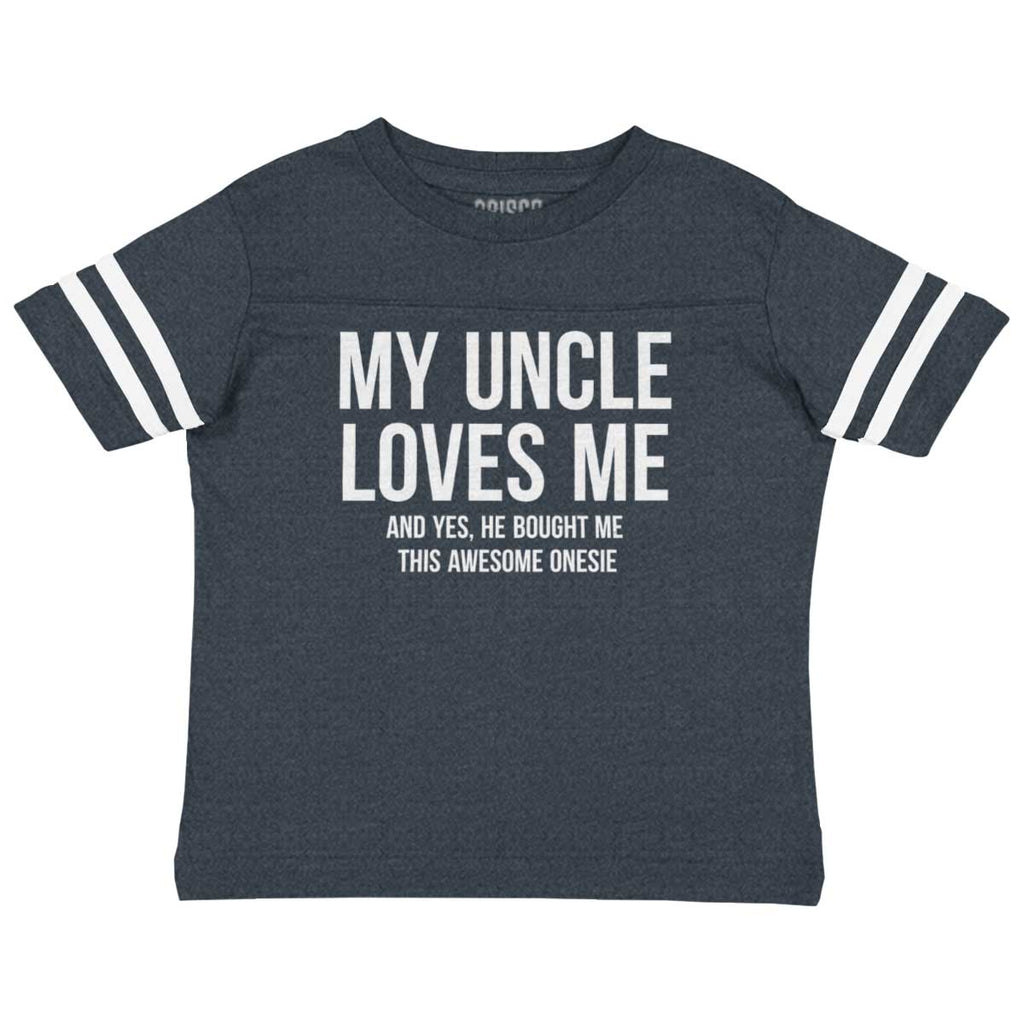 Uncle Loves Me Bough Toddler Football Jersey Tee-Direct To Garment Print-Brisco Baby