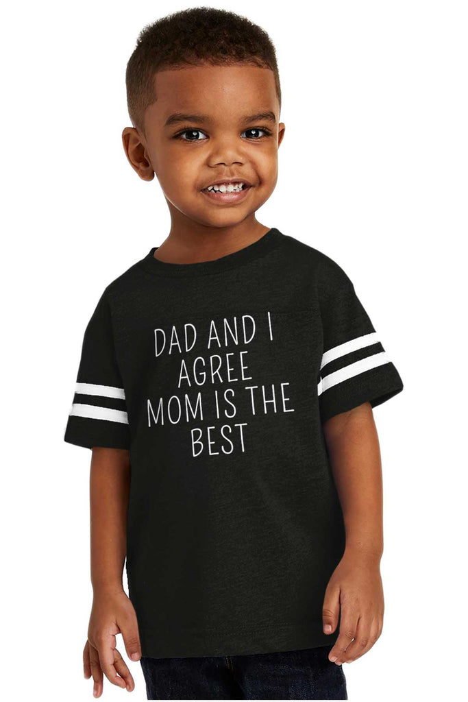 Mom Is Best Toddler Football Jersey Tee-Direct To Garment Print-Brisco Baby