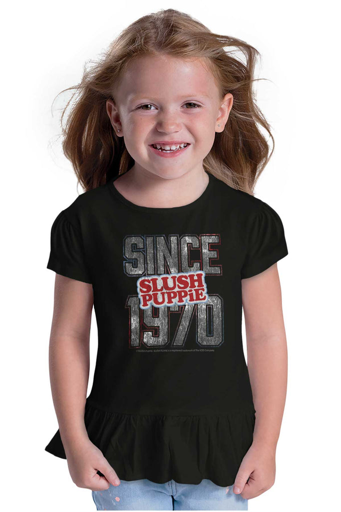 Since 1970 Toddler Ruffle Bottom Tee-Direct To Garment Print-Brisco Baby