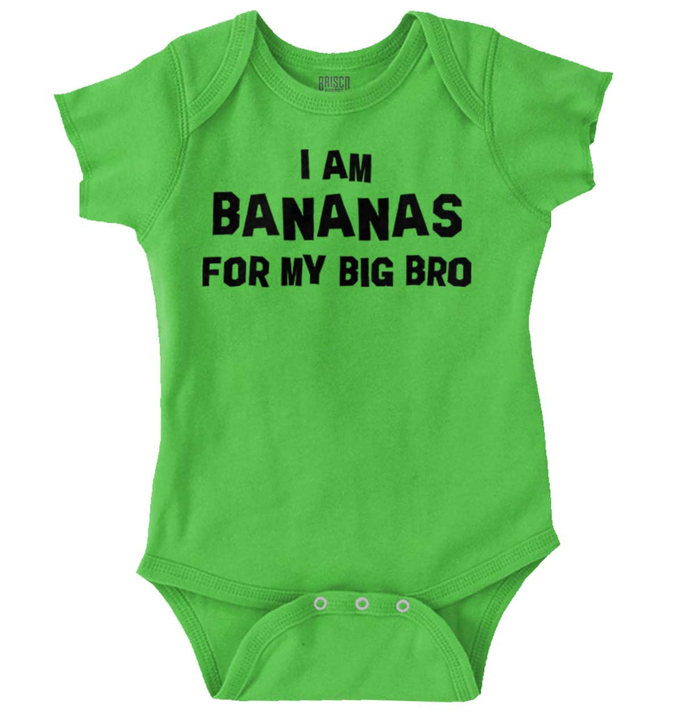 I Am Bananas For My Big Bro Romper Bodysuit-Direct To Garment Print-Brisco Baby