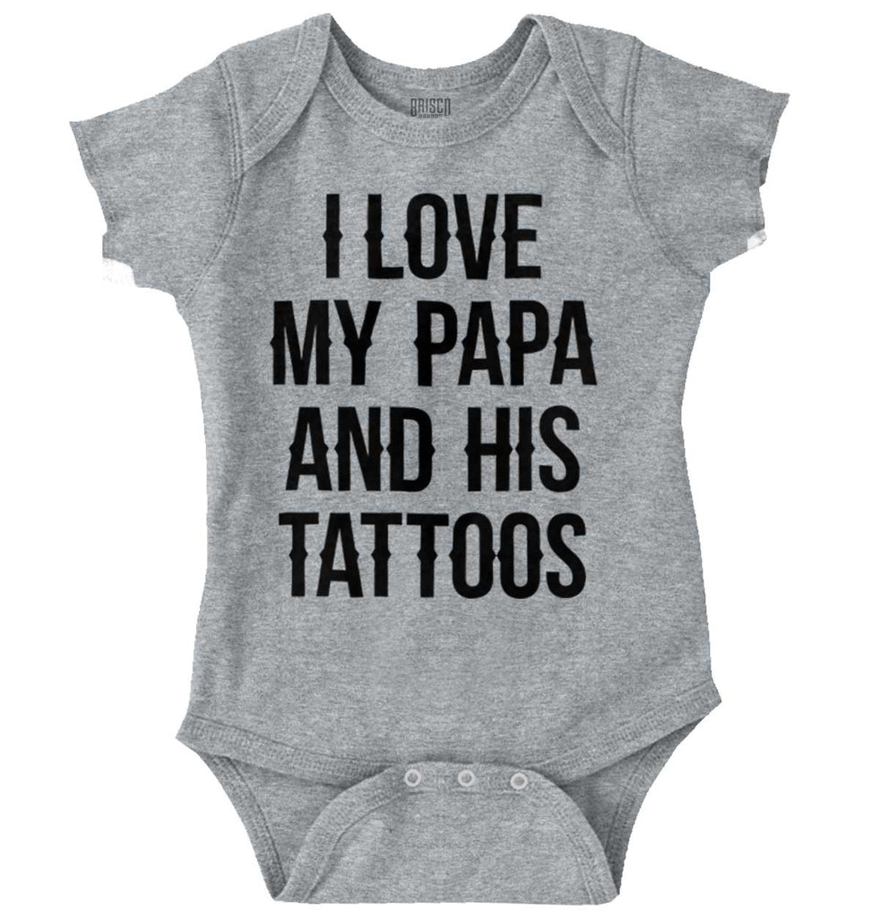 I Love Papa And Tattoos Romper Bodysuit-Direct To Garment Print-Brisco Baby