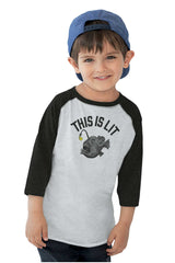 This Is Lit Baseball T-Shirt-Direct To Garment Print-Brisco Baby