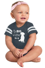 Brother is a Dog Football Romper Bodysuit-Direct To Garment Print-Brisco Baby