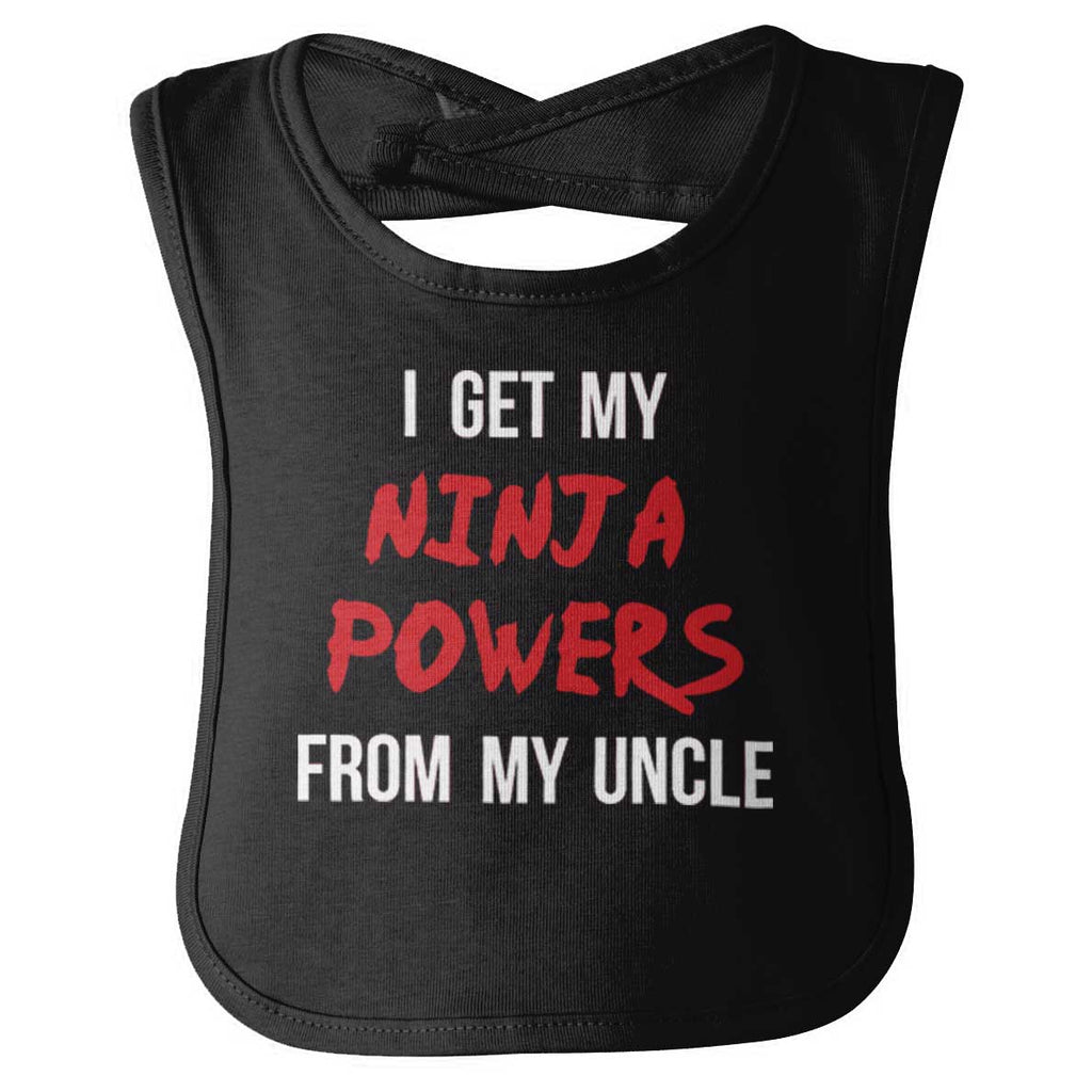 Get Ninja Powers From Uncle Infant Baby Bib-Direct To Garment Print-Brisco Baby