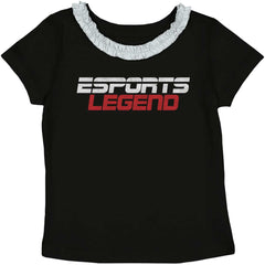 Sports Legend Professional Gamer Toddler Ruffled Trim T-Shirt-Direct To Garment Print-Brisco Baby