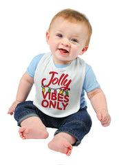 Jolly Vibes Only Infant Baby Bib-Direct To Garment Print-Brisco Baby
