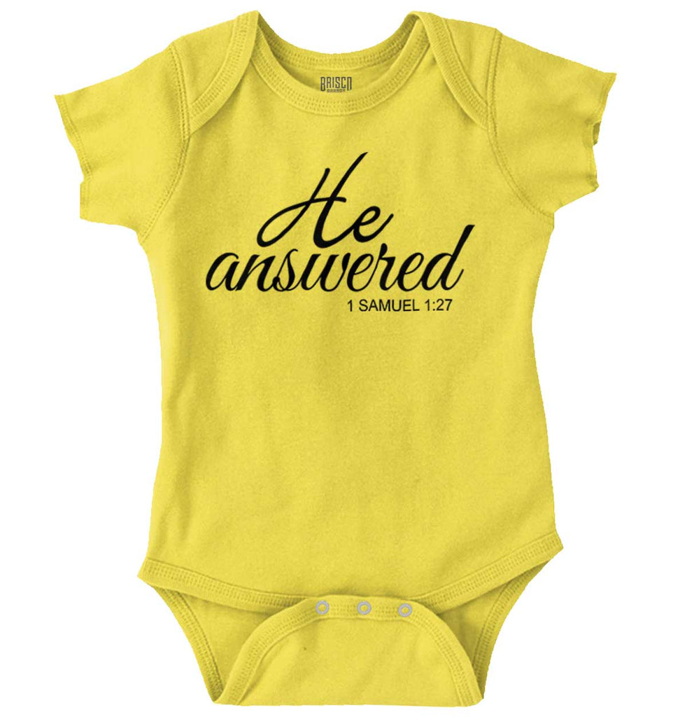 He Answered Romper Bodysuit-Direct To Garment Print-Brisco Baby