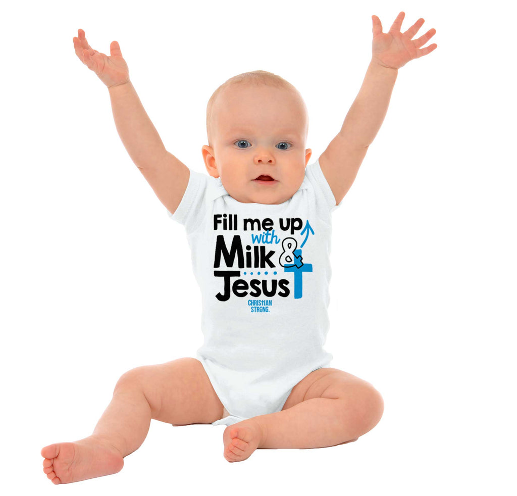 Milk And Jesus Romper Bodysuit-Direct To Garment Print-Brisco Baby