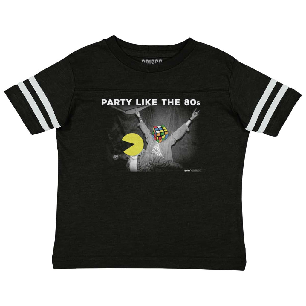 Party Like The 80s Toddler Football Jersey Tee-Direct To Garment Print-Brisco Baby