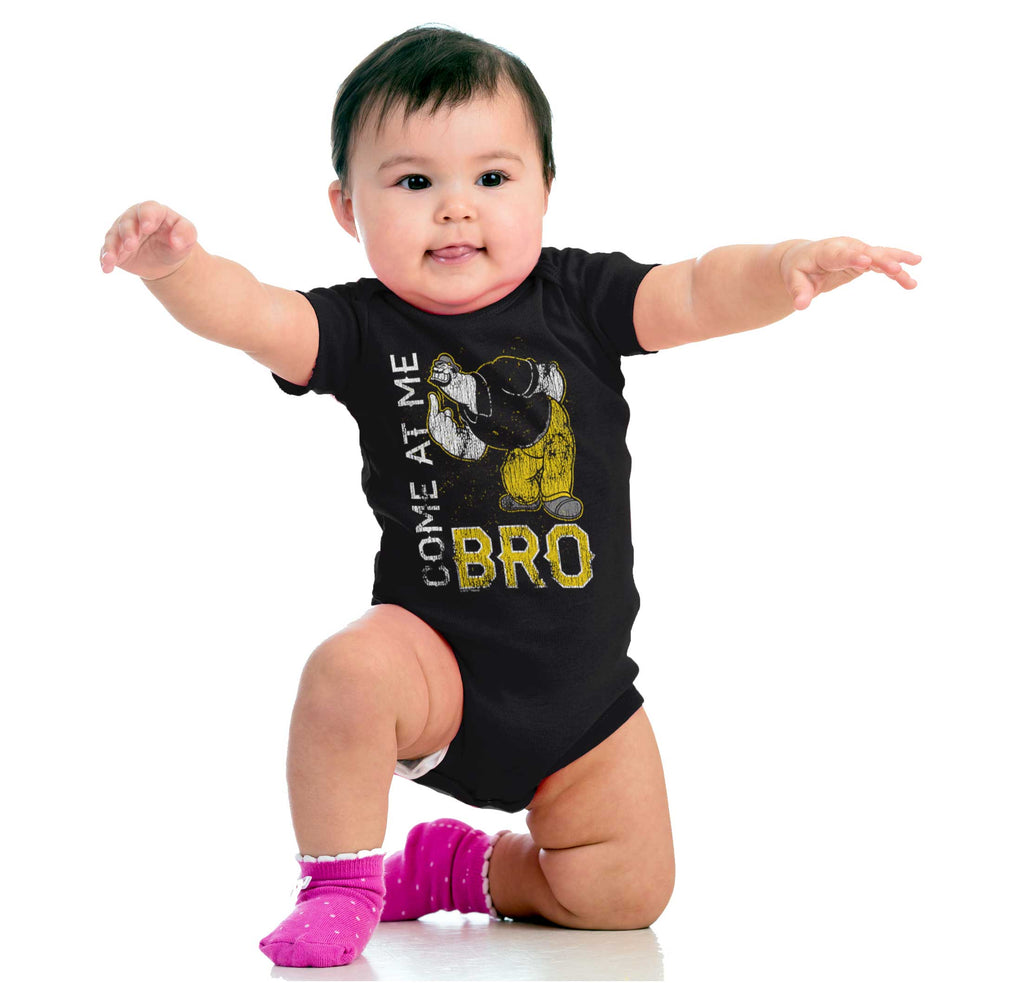 Come At Me Bro Romper Bodysuit-Direct To Garment Print-Brisco Baby