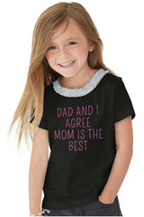 Mom Is Best Toddler Ruffled Trim T-Shirt-Direct To Garment Print-Brisco Baby