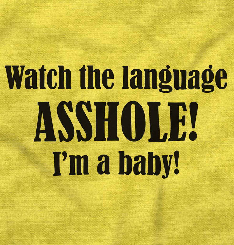 Watch The Language Romper Bodysuit-Direct To Garment Print-Brisco Baby