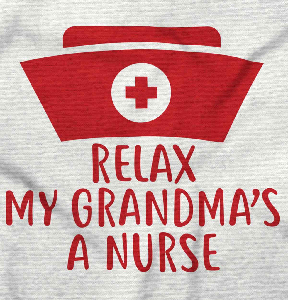 Relax My Grandma's A Nurse Infant Baby Bib-Direct To Garment Print-Brisco Baby