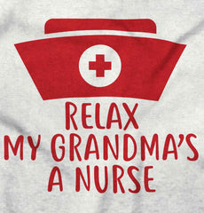 Relax My Grandma's A Nurse Infant Baby Bib-Direct To Garment Print-Brisco Baby