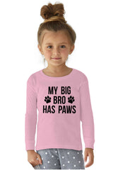 Big Bro Has Paws Solid Long Sleeve T-Direct To Garment Print-Brisco Baby